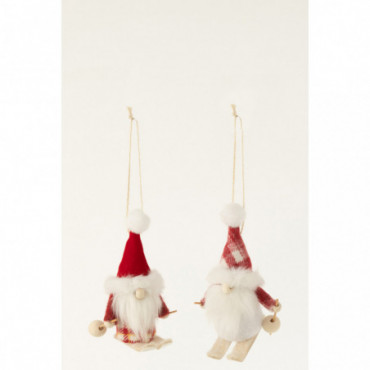 Lutin Suspension Textile Rouge/Blanc x2