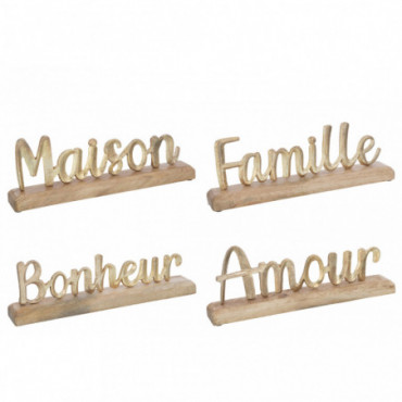 Mots Sur Pied Aluminium/Bois Or x4