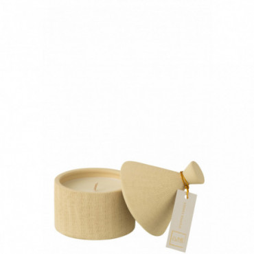 Bougie Ceramique Pot Coconut Beach Cire Beige-40H