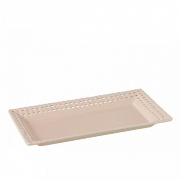 Assiette Rectangle Ceramique Rose