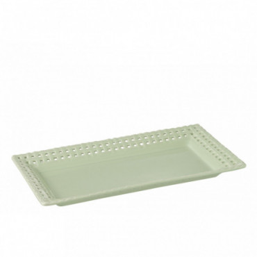 Assiette Rectangle Ceramique Vert