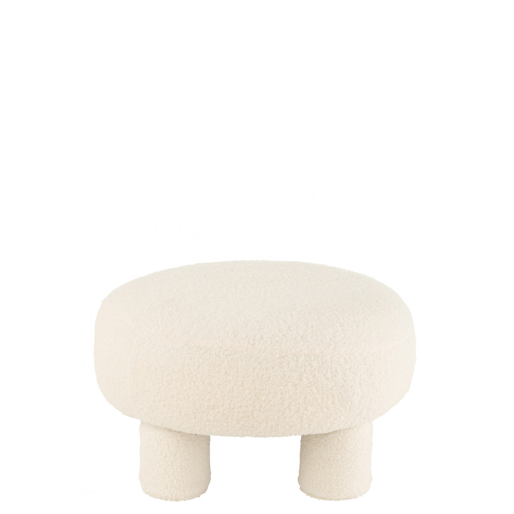 Tabouret Rond Avec Dossier Velours Beige Chaud J Line