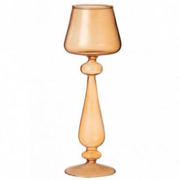 Photophore Verre Orange Clair L