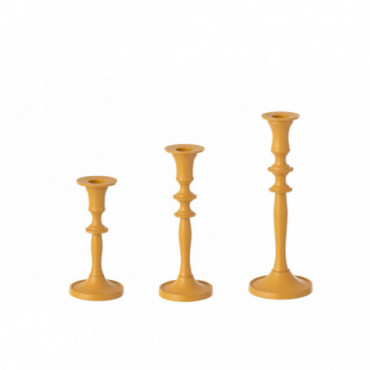 Set De Trois Photophores Classique Aluminium Ocre