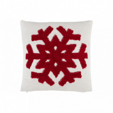 Coussin Glacon Acryl/Polyester Rouge/Blanc