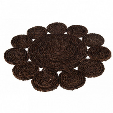 Set De Table Rond Fleur Mais Marron Fonce