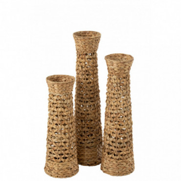 Set De 3 Vases Jan Jonc Naturel