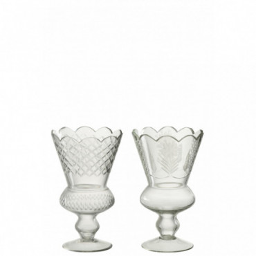 Vase Bien Verre Transparent L x2