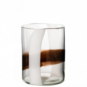 Vase Iggy Verre Blanc/Marron S