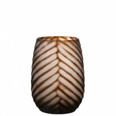 Vase Sculpte Verre Marron L