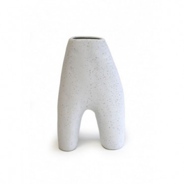 Vase blanc moucheté H29 Cesare