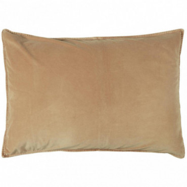 Housse de coussin velours café crème