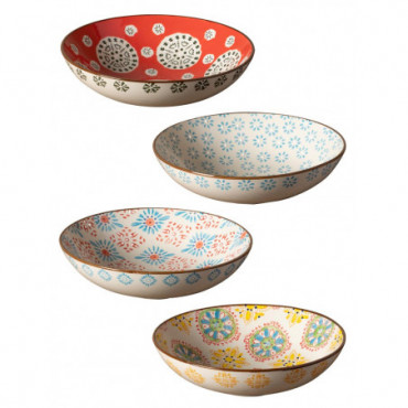 Assiettes à pâtes bohemian x4