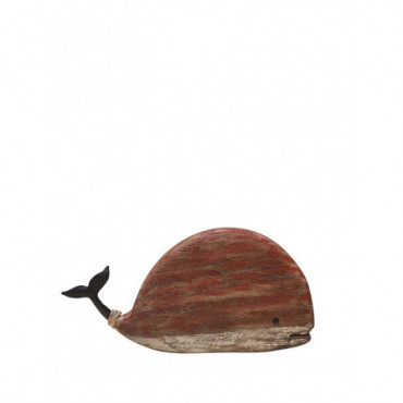 Baleine rouge en bois