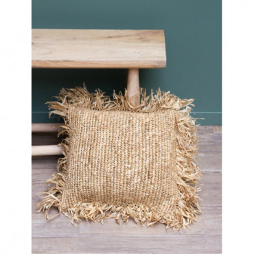 Coussin raffia beige 40x40