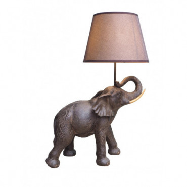 Lampe éléphant hati e27-40cm * et abat-jour