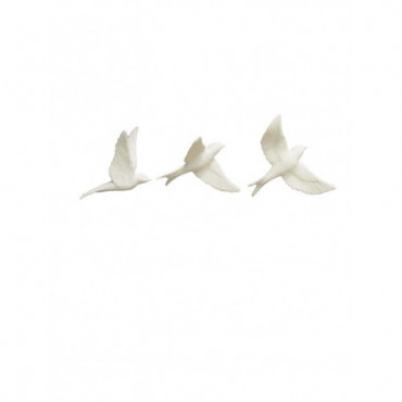 Oiseaux en vol porcelaine x3