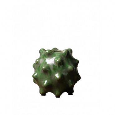 Petit vase pointu vert olive en céramique