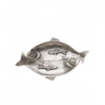 Plateau poisson antique nickel