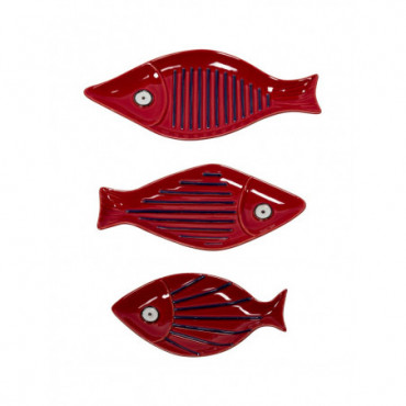 Poissons rouges et arrêtes bleues x3