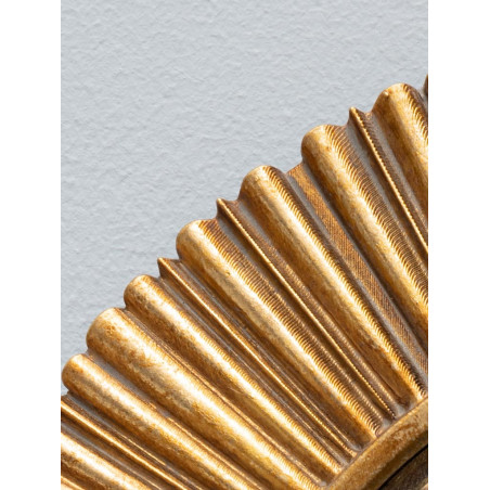 Miroir convexe doré bords lignés Sanctus 25cm Chehoma [34613] - 34