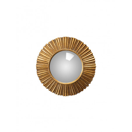 Miroir convexe doré bords lignés Sanctus 25cm Chehoma [34613] - 34,50 € :  Retrodeco Boutique de décoration pour la maison et le jardin