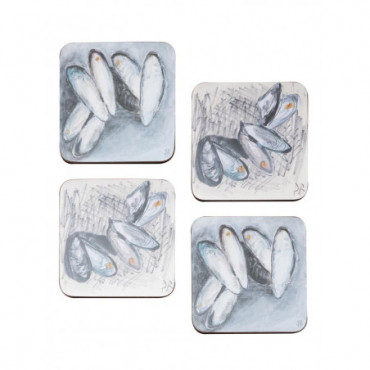 Sous Verres Moules Belin x4