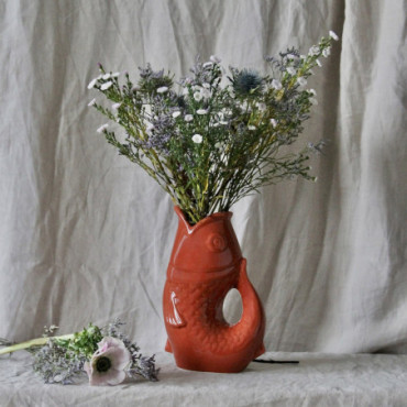 J-Line Pot de Fleurs Chat Déco, Pot de Fleurs en blanc, Présentoir en  céramique pour