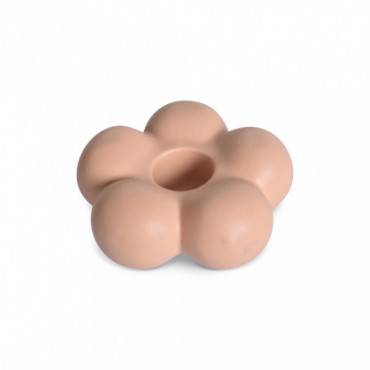 Bougeoir Ceramic Fleur Nude D8,7 H3,3Cm