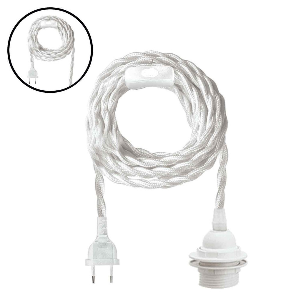 Câble de suspension blanc pour luminaire