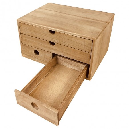 Boîte de rangement en bois de bureau rétro, bureau de bureau