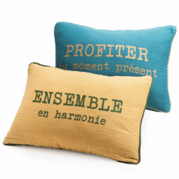 Coussin La Vie blmout40X60 x2