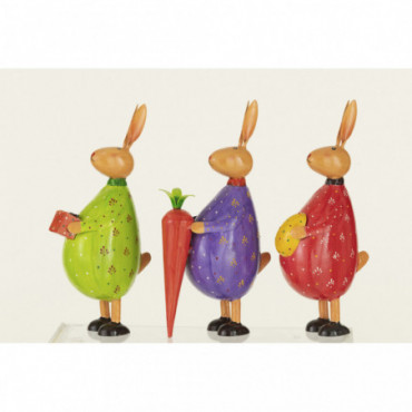 Lapin Cadeau/Oeuf/Carotte Acier Mix x3 Grand