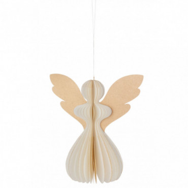 Suspension Ange Papier Creme/Blanc Grand