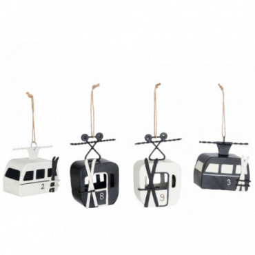 Suspensions Cabines De Ski Metal Noir/Blanc x4