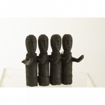 Decoration Murale Marionnettes Bois Noir Grand