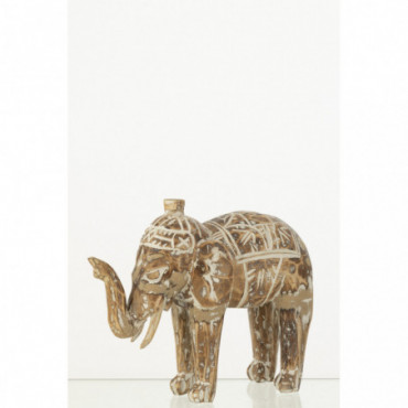 Figurine Elephant Bois D'Albasia Naturel