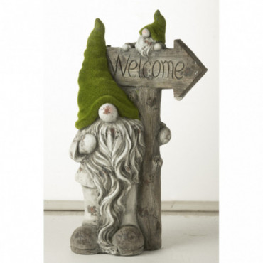 Gnome Welcome Gris Magnésium/Vert Grand