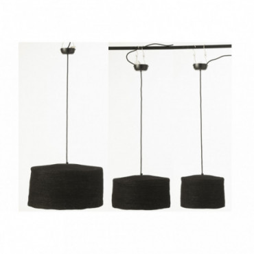 Lampes Suspendues Moonj Jonc Noir x3