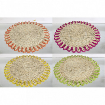 Set De Table Rond Bord Colore Feuille De Maïs Mix x4