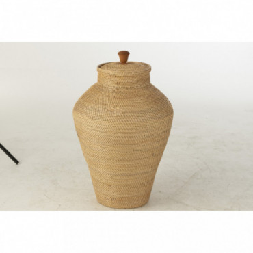 Vase Avec Couvercle Rotin Naturel