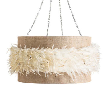 Suspension Naturel en Plumes 80cm