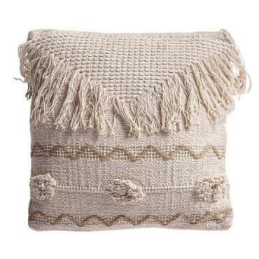 Coussin Yaira Blanc Naturel en Jute 45cm