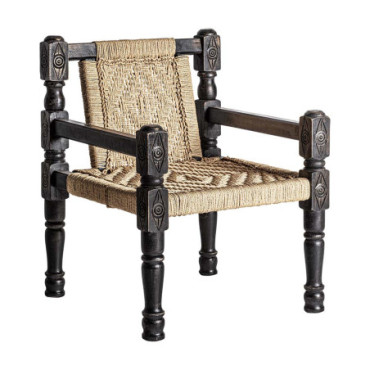 Fauteuil Backlyn Naturel en Bois De Pin 76cm