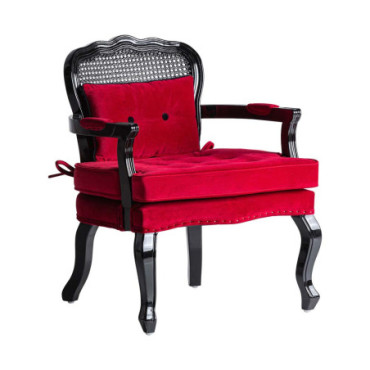 Fauteuil Laleu Rouge en Velours 78cm