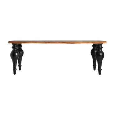 Table Zenica Noir Naturel en Bois D'Acacia 220cm