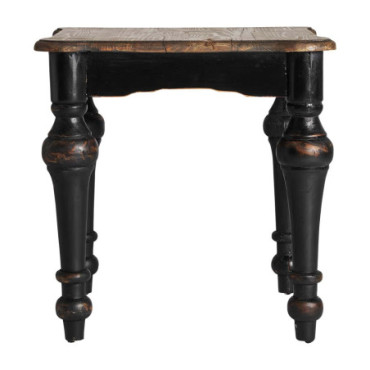 Table d'appoint Zenica Noir Naturel en Bois D´Orme 60cm