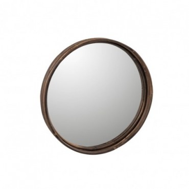 Plateau Miroir Rond Rotin Taille L