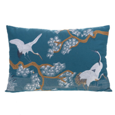 Coussin Grues Bleu 40X60