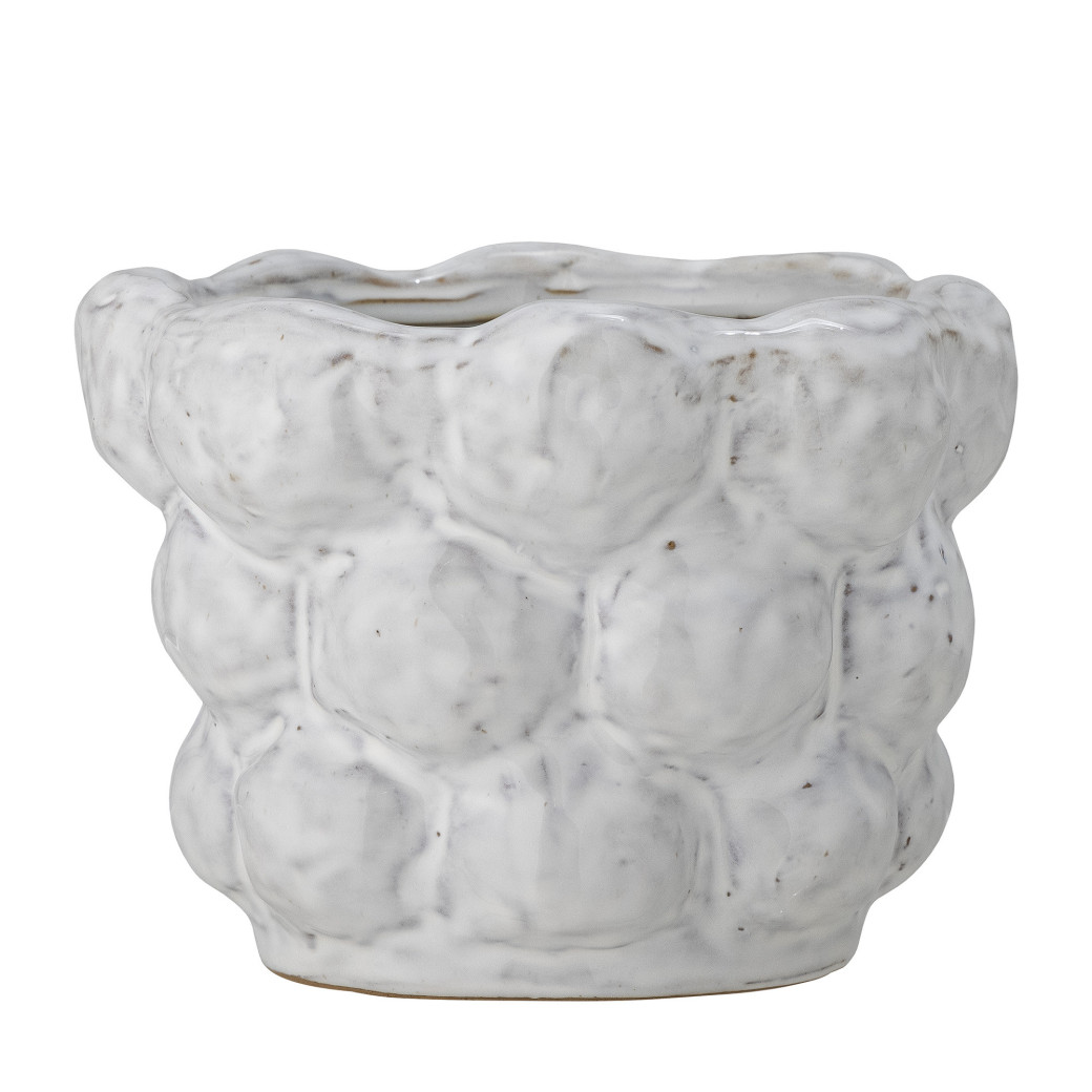 Cache-pot en céramique blanc D17.5cm H14cm